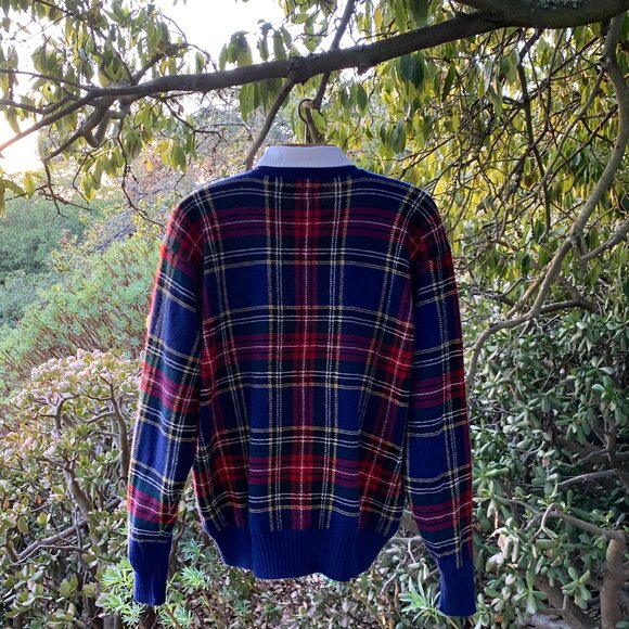 Ralph Lauren vintage 80's wool plaid crewneck sweater - Picture 5 of 6